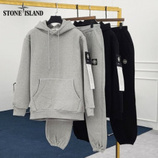 stone islan* 스톤아일랜* 흑백패치 기모 트레이닝 세트