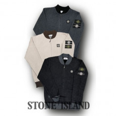 stone islan* 스톤아일랜* 스몰패치 2way 와팬 캐시 니트 집업 퍼트리밍 ma-1 블루종 스텐다드