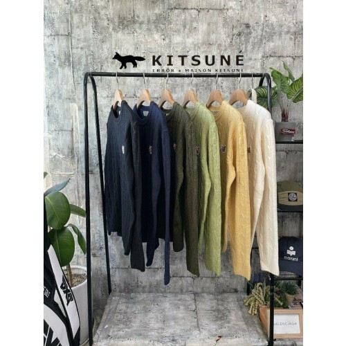 maison kitsun* 메종키츠* 폭스헤드 케이블 니트