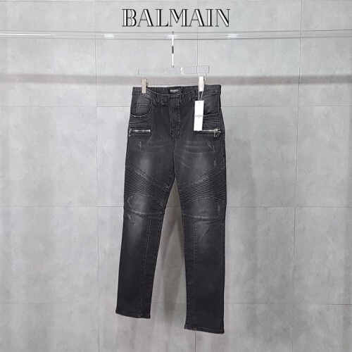 balmain 발망 바이커 세로절개 흑 청바지