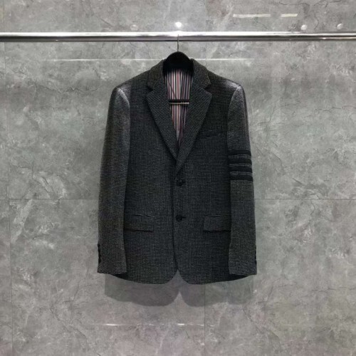  톰브라* 체크 사선완장 울 자켓