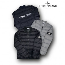 stone islan* 스톤아일랜* 화이트 와팬 리플렉티브 나일론 메탈 에코닐 라이트 블루종