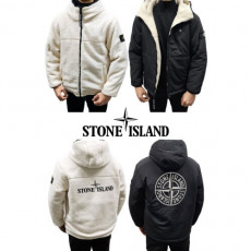 stone islan* 스톤아일랜* 플리스&가먼트다이 나일론 리버시블 리플렉티브 후드 쉘 파카