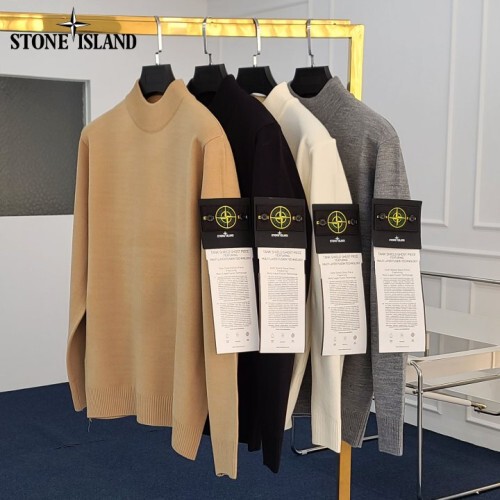 stone islan* 스톤아일랜* 패치 반목 폴라 니트