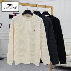 maison kitsun* 메종키츠* 폭스헤드 오버핏 와플 니트