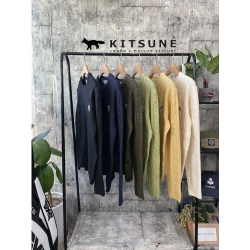 maison kitsun* 메종키츠* 폭스헤드 케이블 니트
