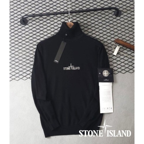 stone islan* 스톤아일랜* 컬러 와펜 패치 터틀넥 울 니트