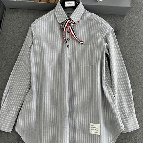 톰브라* 사선완장 보우 타이 스트라이프 블루종 셔츠