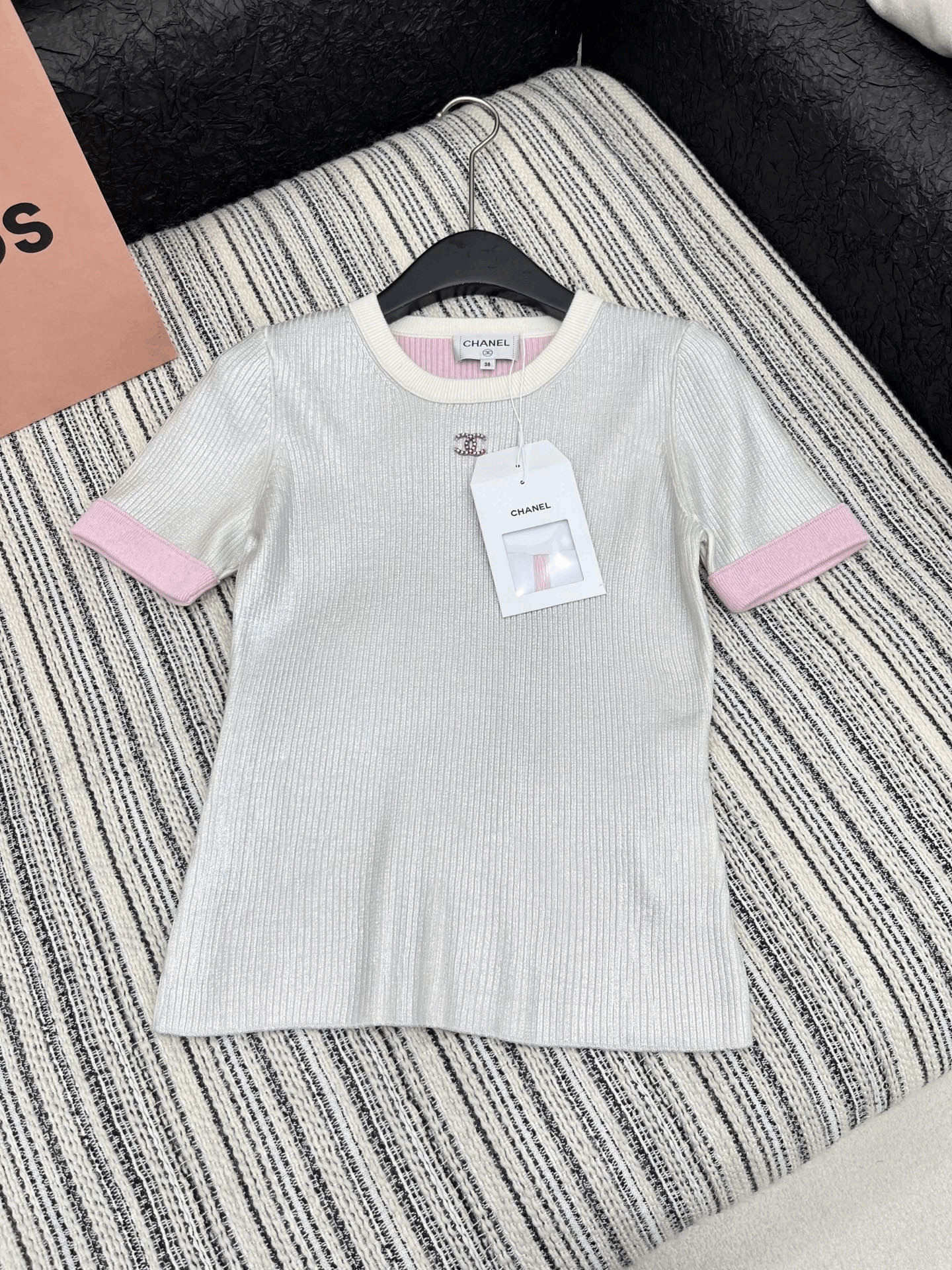 샤* 2025 s/s 신상 메탈릭 반팔 니트 2컬러