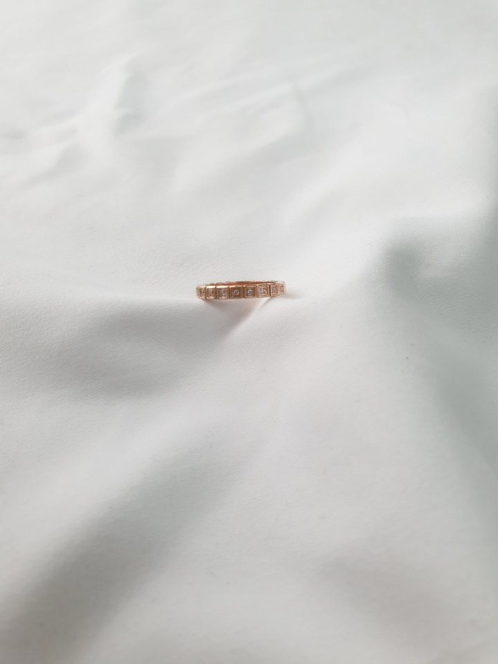 C 아이스큐브 하프큐빅 반지