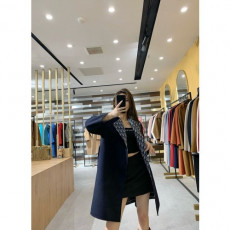디* 오블리크 미디 라펠 벨트 울 자켓