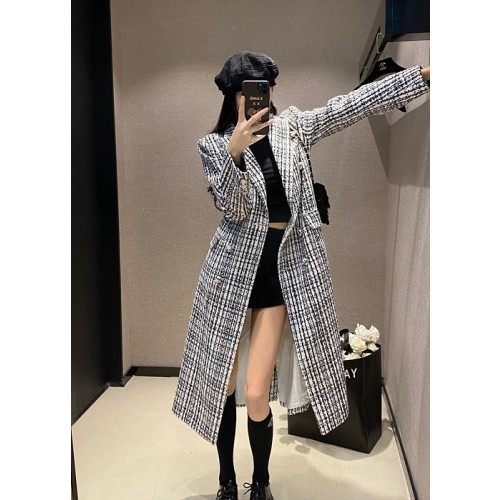 샤* 칼라트위드 롱코트