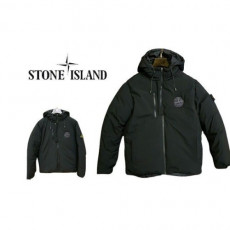 stone islan* 스톤아일랜* 원형패치 후드 헤비패딩