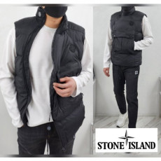 stone islan* 스톤아일랜* 웨이브 양지퍼 볼륨 패딩 조끼