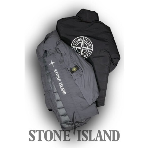 stone islan* 스톤아일랜* 에코닐 하이넥 헤비 리플렉티브 하프 롱 패딩야상