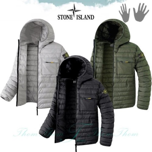 stone islan* 스톤아일랜* 옐 덕다운 후드 패딩 점퍼
