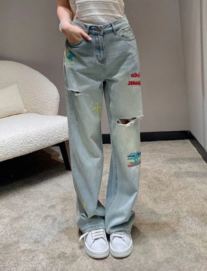 샤넬 코코자수 청바지