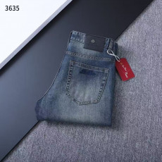 로로피아나 클래식 자수 로고 스판 데님 워싱진