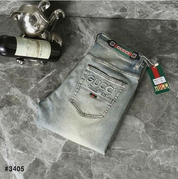 구찌 엠보 로고 데님팬츠