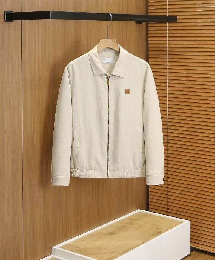 브루넬로쿠치넬리 린넨 가죽패치 자켓