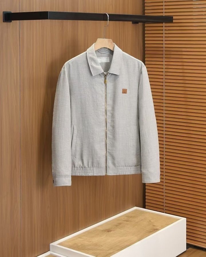 브루넬로쿠치넬리 린넨 가죽패치 자켓