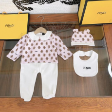 FE*DI 신생아 롬퍼+턱받이+모자 3종세트