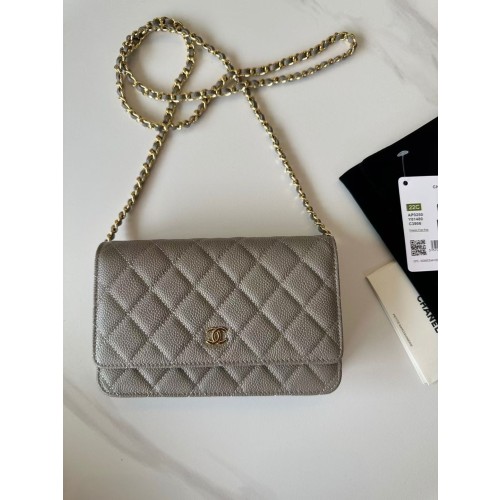 샤넬 WOC 캐비어 가죽 금장